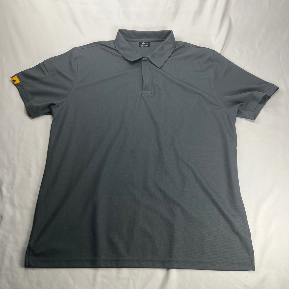 AK Tactical Polo Shirt Grey Short Sleeve Pen Pocket 2XL Pique‎ Knit